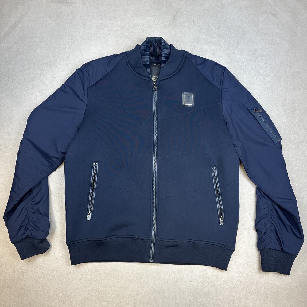 Born Rich Men's Bomber Jacket Navy Blue